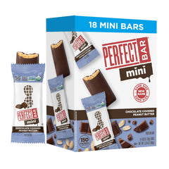 Perfect Bar mini front packaging showing organic label and count, conveys trustworthy quality
