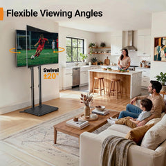Perlegear TV montado en uso girado mostrando ángulo de visión cómodo