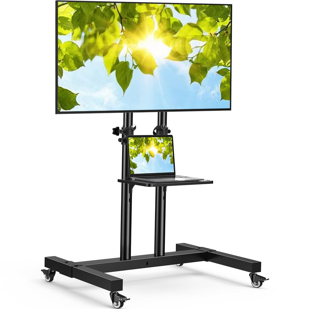 PERLESMITH vista frontal del soporte para TV 32–83 pulgadas con base estable