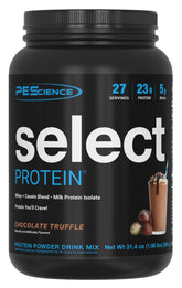 PEScience envase frontal Chocolate Truffle mostrando etiqueta y beneficio sabor