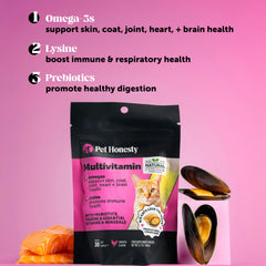 Pet Honesty mordiscos junto a comida para mezclar con pienso
