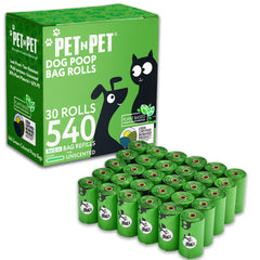 PET N PET frente del paquete mostrando 540 bolsas y diseño verde, práctico