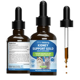 Pet Wellbeing frasco frontal Kidney Support Gold mostrando presentación clara y confianza