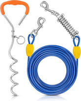 Petbobi front view showing stake and 30ft cable for secure outdoor play
