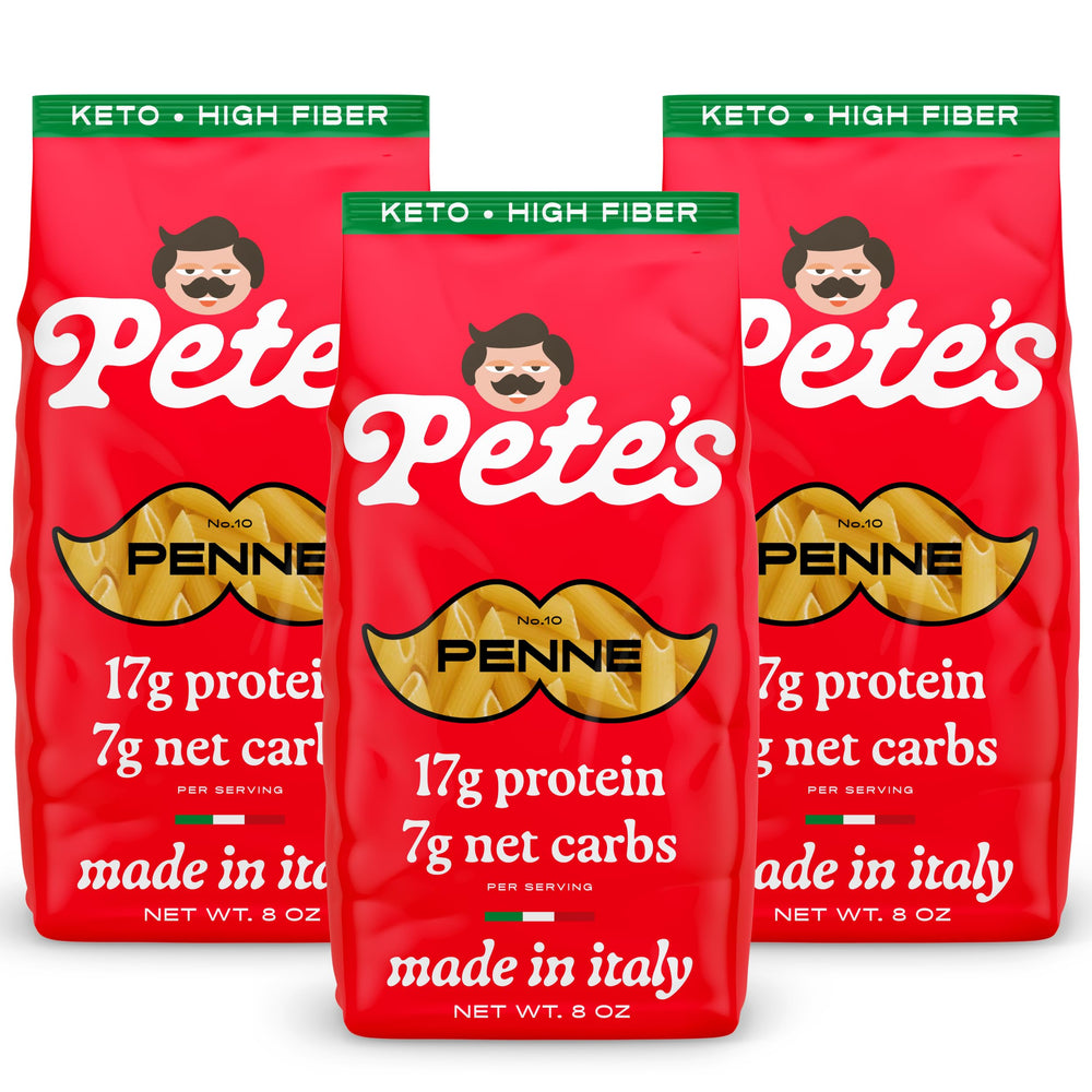 Pete's Pasta paquete frontal mostrando diseño y autenticidad