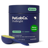 PetLab Co. frasco frontal mostrando ProBright y uso sencillo