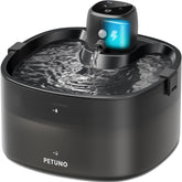 PETUNO fuente frontal negra mostrando diseño y capacidad 2.3L, ventaja: discreción