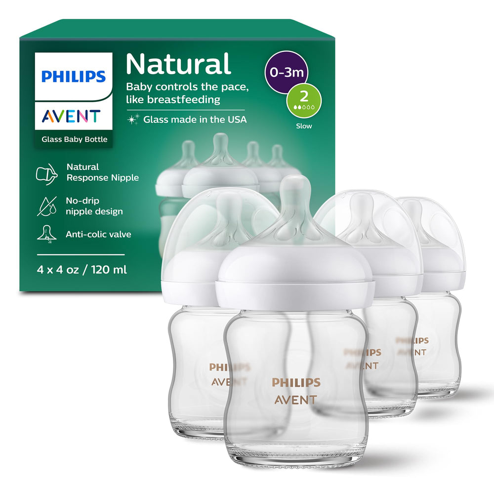 Philips Avent biberón frontal mostrando forma ergonómica y seguridad