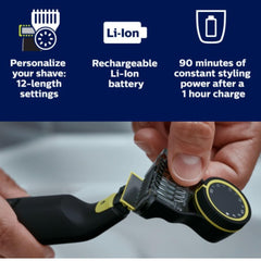 PHILIPS OneBlade Pro peine de precisión mostrando ajuste de longitudes