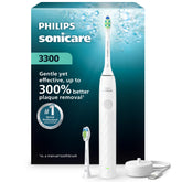 Philips Sonicare 3300 vista frontal limpia y ergonómica beneficio manejo cómodo