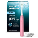 Philips Sonicare vista frontal del cepillo mostrando diseño y color deep pink, limpieza eficiente