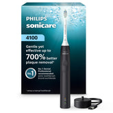 Philips Sonicare vista frontal del mango negro, diseño cómodo y elegante