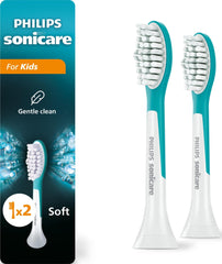 Philips Sonicare vista frontal del cabezal mostrando forma adaptada y limpieza efectiva