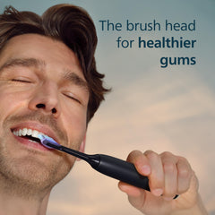 Philips Sonicare cabezal en primer plano que destaca contacto preciso con encías