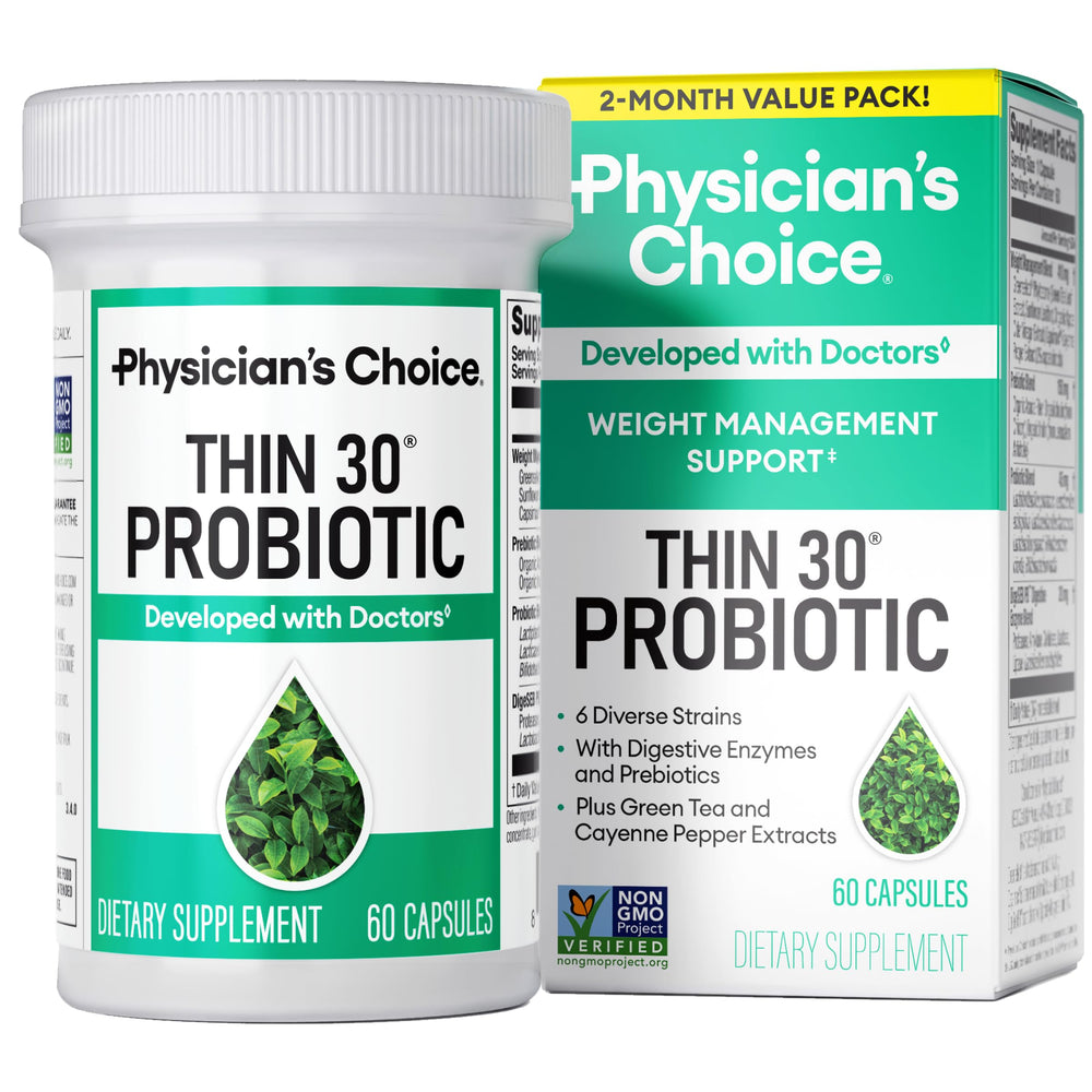 Physician's CHOICE Thin-30 vista frontal del envase mostrando diseño y cantidad