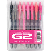 PILOT G2 frontal del pack mostrando colores pink y gris, opción cómoda