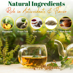 PIÑALIM taza de té infusionándose en ambiente relajante nocturno