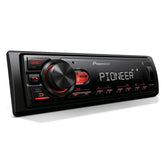Pioneer MVH-S110BT vista frontal con controles iluminados y apariencia moderna