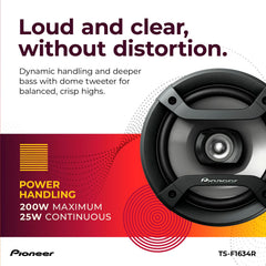 Pioneer TS-F1634R instalado en puerta de coche mejora experiencia auditiva