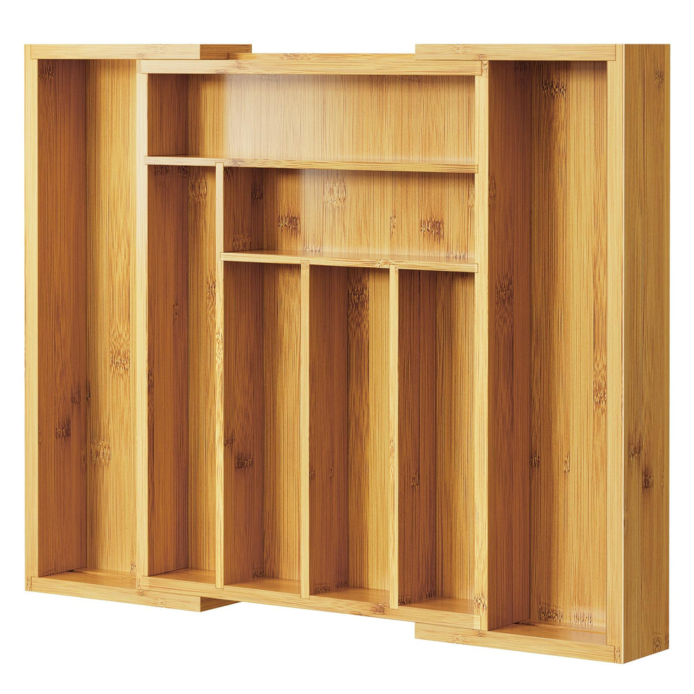 Pipishell vista frontal del organizador de bambú, elegante y funcional