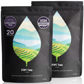 PiPi Tea paquete frontal mostrando diseño y beneficio de hoja entera