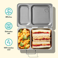 PlanetBox Shuttle dentro de una mochila escolar para transporte seguro