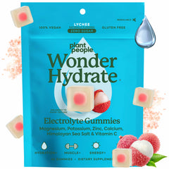 Plant People envase WonderHydrate lychee frente, conveniencia resellable