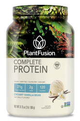 PlantFusion envase frontal de vainilla mostrando información clara y nutritiva
