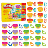 Play‑Doh paquete frontal mostrando 24 latas y variedad para fiestas