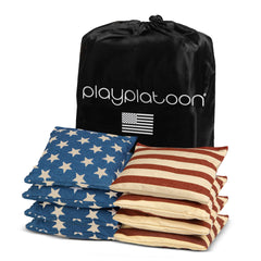 Play Platoon front packaging showing Stars & Stripes design and regulation set benefit