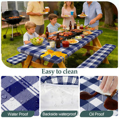 Play Tailor mesa de picnic cubierta lista para usar en exterior
