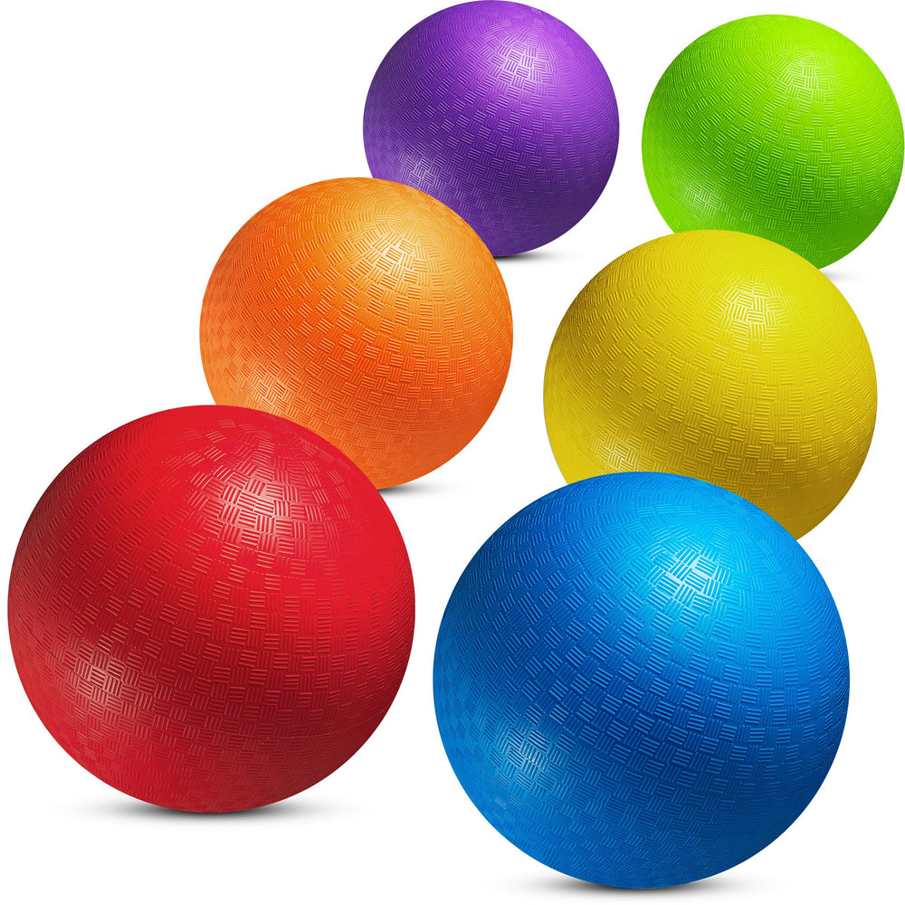 PlayBolt vista frontal del paquete de seis pelotas, colores visibles y listos para juego