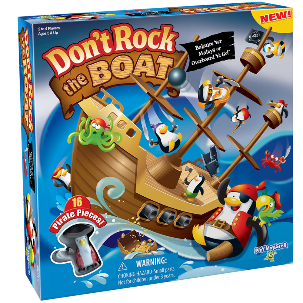 PlayMonster front packaging showing pirate ship game and components, invites family play