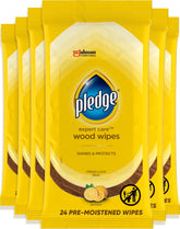Pledge frente del empaque mostrando pack y aroma limón, limpieza práctica