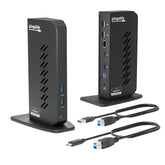 Plugable UD-3900Z frontal mostrando puertos, útil para organización de escritorio