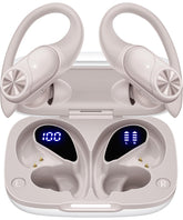 PocBuds vista frontal de los auriculares beige mostrando diseño y acabado deportivo