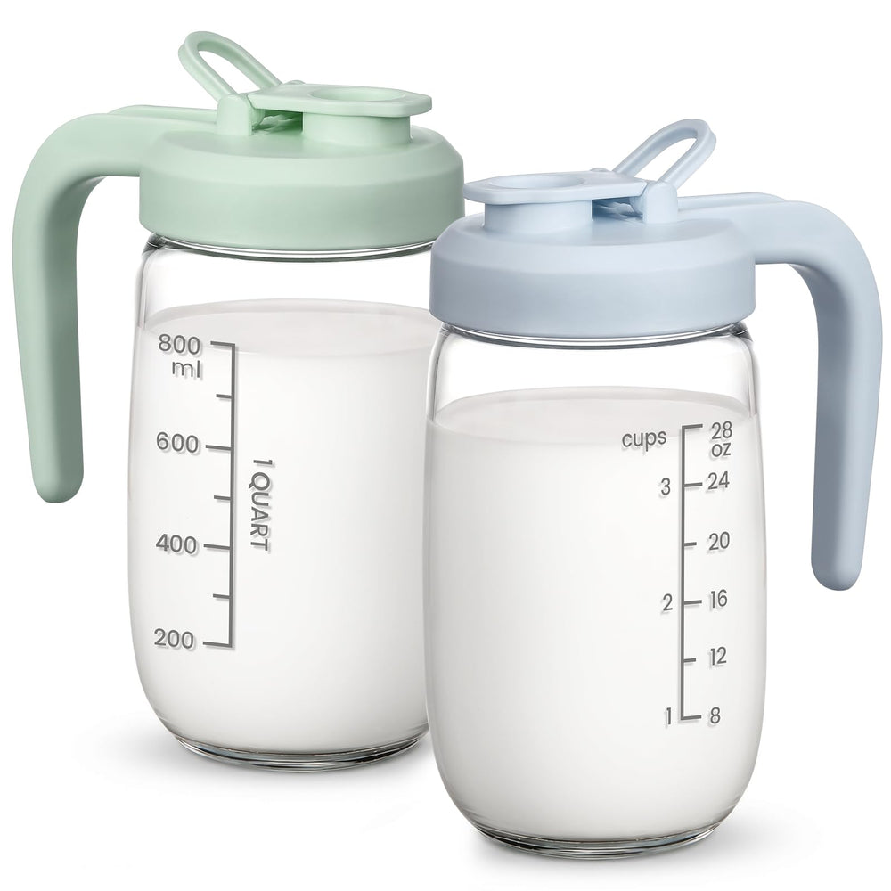 POIKSHARK jarra frontal de vidrio 32 oz, diseño seguro y elegante