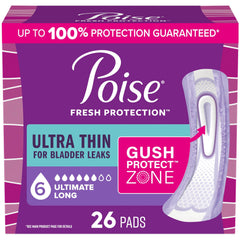 Poise empaque frontal Ultra Thin 6 Drop largo con protección discreta