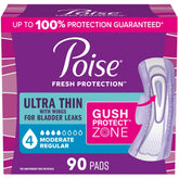 Poise paquete frontal 90 unidades mostrando protección moderada y conveniencia
