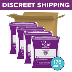 Poise single liner closeup highlighting absorbent core and thin comfort for dryness