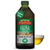 Pompeian front bottle view showing label and size for easy identification