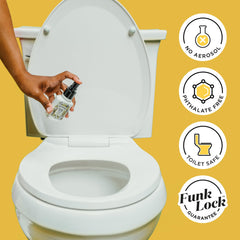 Poo-Pourri recarga junto a objeto para comparar tamaño y capacidad