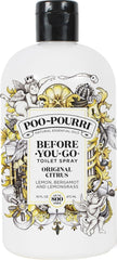 Poo-Pourri botella recarga frontal mostrando volumen y etiqueta clara