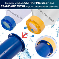 POOLAZA double mesh bags close-up trapping fine silt and larger debris
