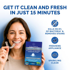 POP ON VENEERS tableta individual en mano para dosificación práctica y viaje