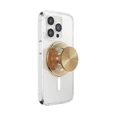 PopSockets agarre frontal dorado mostrando el diseño y facilidad de agarre