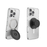 PopSockets Kick-Out Grip vista frontal mostrando diseño negro y agarre seguro