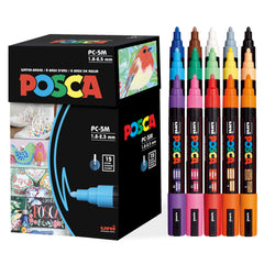 posca presentación frontal mostrando 15 colores para opciones creativas