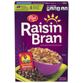 Post Raisin Bran frente del empaque mostrando caja y beneficio práctico