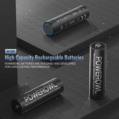 POWEROWL AA single cell close-up highlighting 2800mAh high capacity